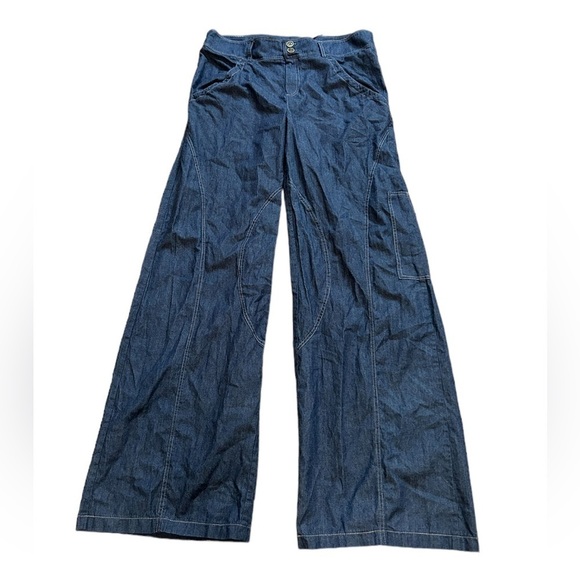 Ozai N Kui high waisted wide leg chambray pants